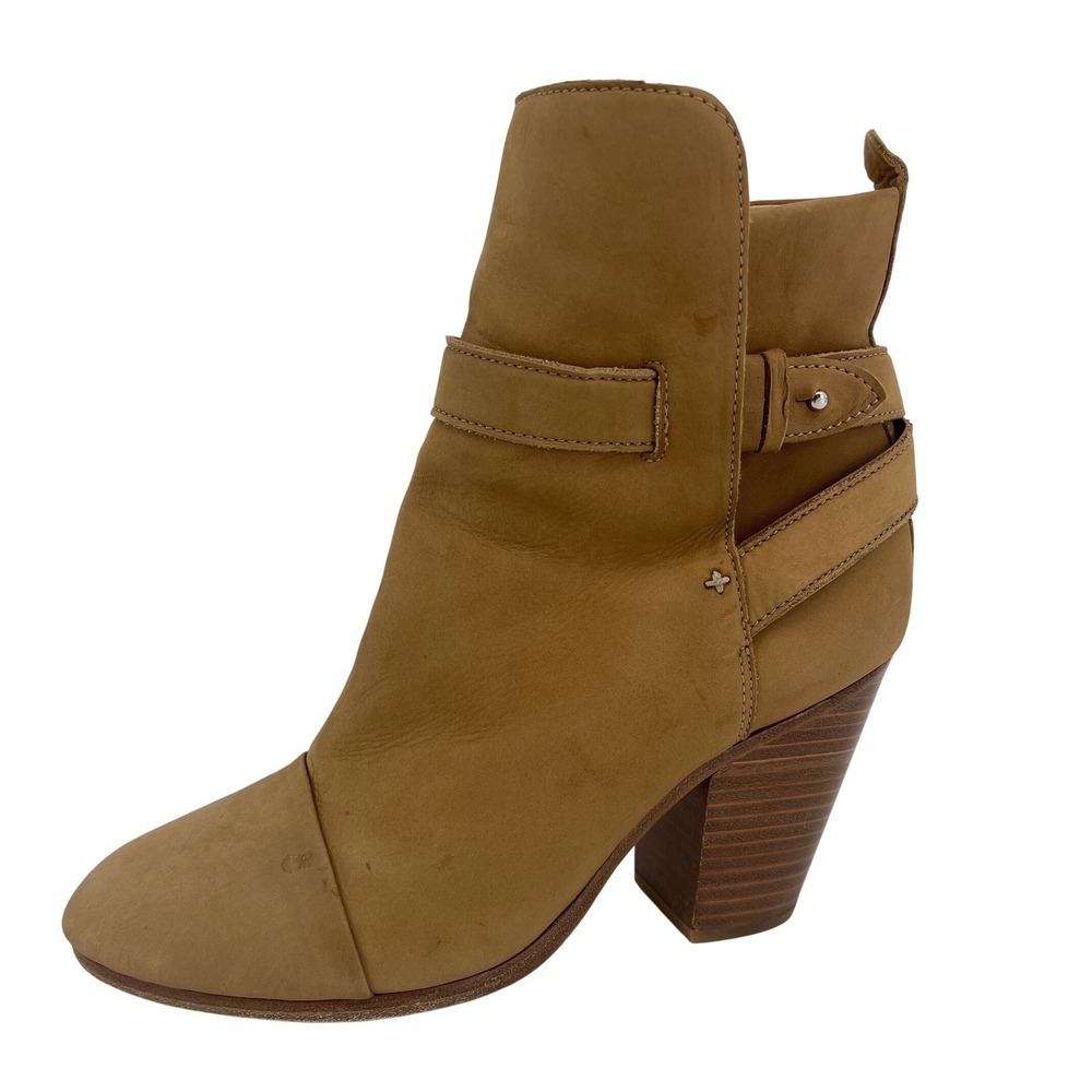 Rag‎ & Bone Kinsey Nubuck Ankle Boots Women 9 (39.5) Camel Tan Block Heel